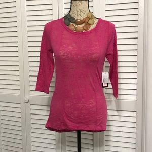 Lounge Affair Sheer Design Lounge 3/4 Sleeve Top